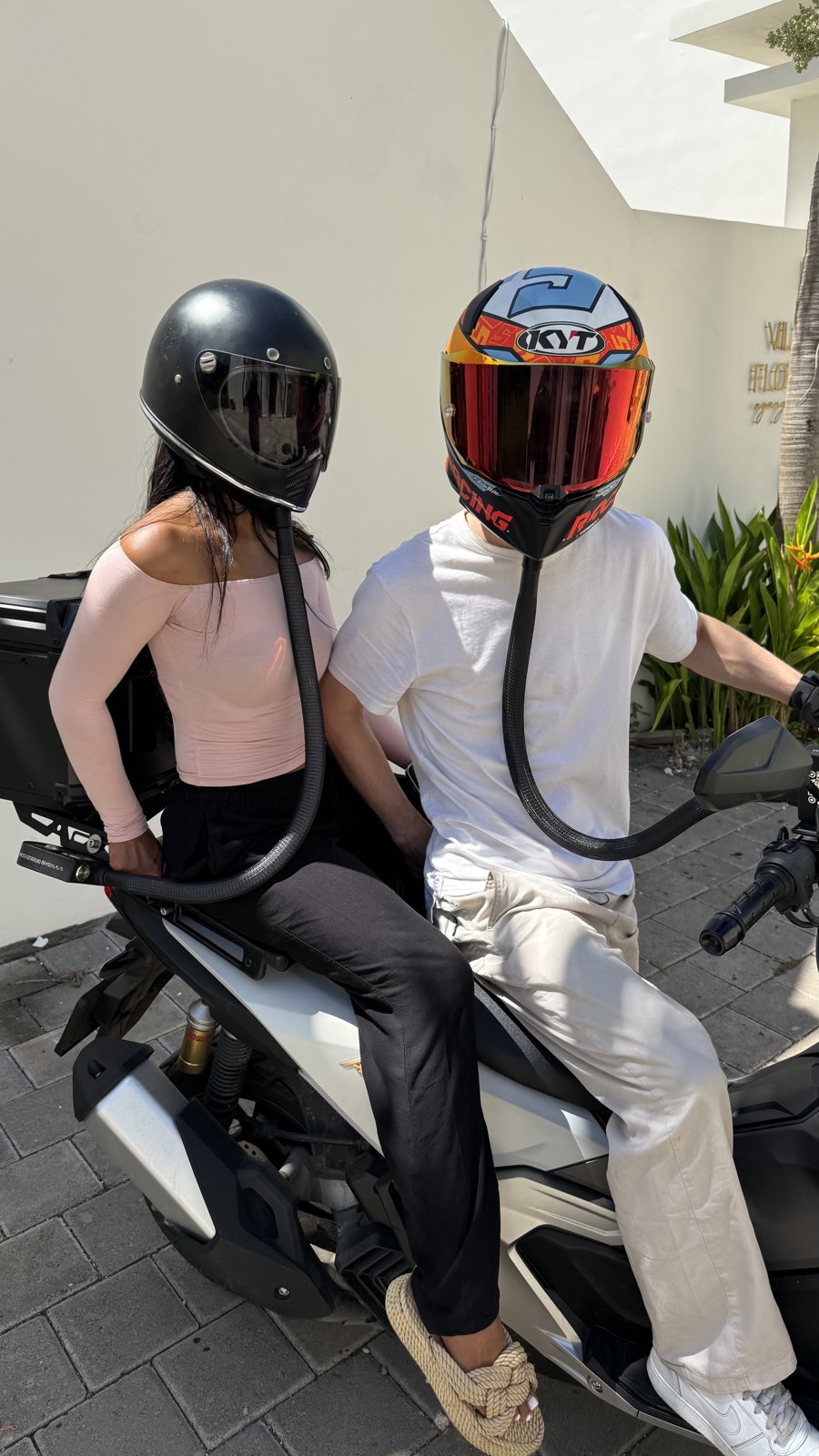 Riding with EB unit attached